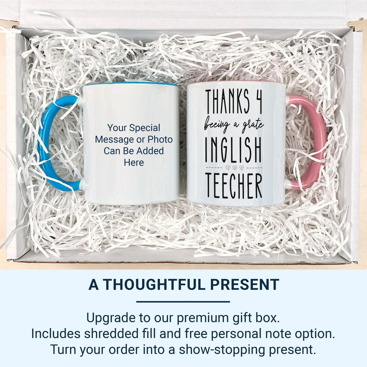 Funny Teacher Mug – Spelling Joke for English Teachers | End of Term Appreciation