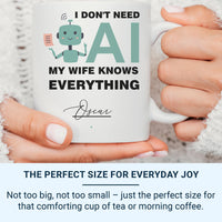 Funny Husband Mug – Personalised Name Robot Graphic Ceramic Coffee Cup Gift