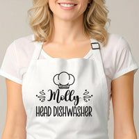 Personalised Couple Aprons - Head Chef & Dishwasher Funny Chef Apron Set