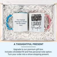 I Shoot People Mug – Gift for Photographers | Photography Cup | Birthday or Christmas Present for Togs | Fun Mug for Him & Her