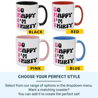 Funny 30th Birthday Mug – Ceramic Coffee Cup With Humorous Thirty Joke Text