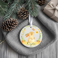 Easter Bunny Ornament 2025 - Watercolour Butterfly Keepsake with Name & Year