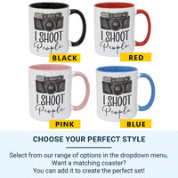 I Shoot People Mug – Gift for Photographers | Photography Cup | Birthday or Christmas Present for Togs | Fun Mug for Him & Her