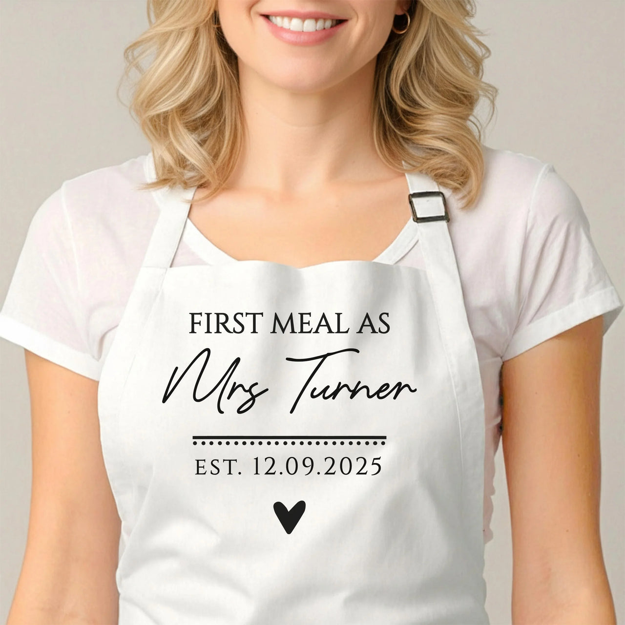 Personalized Wedding Apron – Custom Name, Adjustable Cotton & Durable Polyester Blend