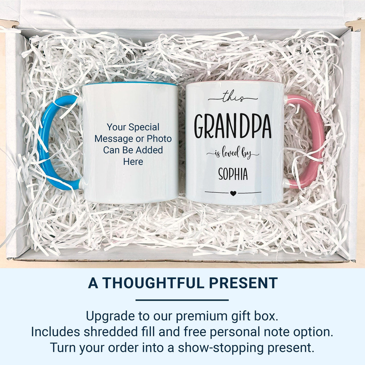 This Grandpa Is Loved By… Mug - Personalised Grandchild Name and Heart Icon - Grandad Birthday, Father’s Day and Christmas Keepsake