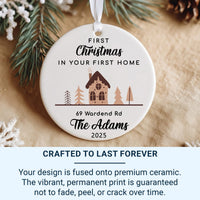 First Christmas Bauble - Personalised Ceramic New Home Ornament | Unique Keepsake Gift