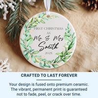 Retirement Floral Ornament - Elegant Wreath Keepsake with Name & Message