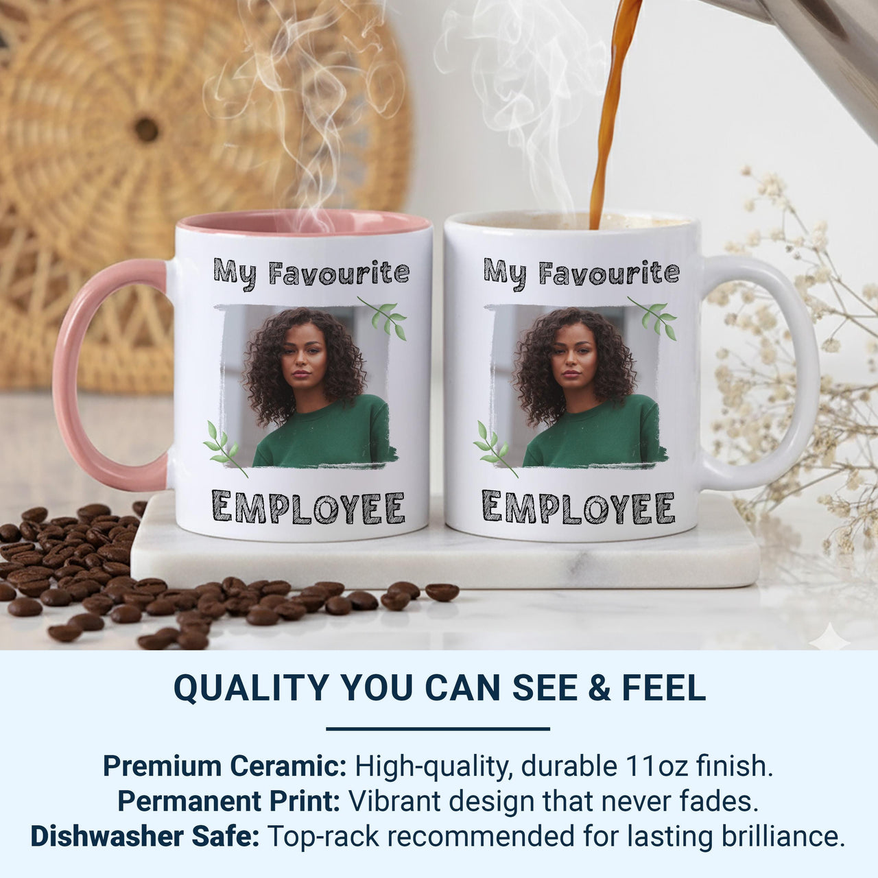 My Favourite Employee Personalised Photo Mug - Boss-to-Staff Appreciation - Workplace Recognition, Thank-You and Rewards Gift
