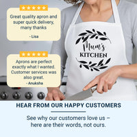 Personalised Baking Apron - Custom Name, One Size Adjustable Cotton Blend Gift