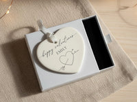 Valentine Heart Ornament - Arrow Heart Keepsake with Name for Partner
