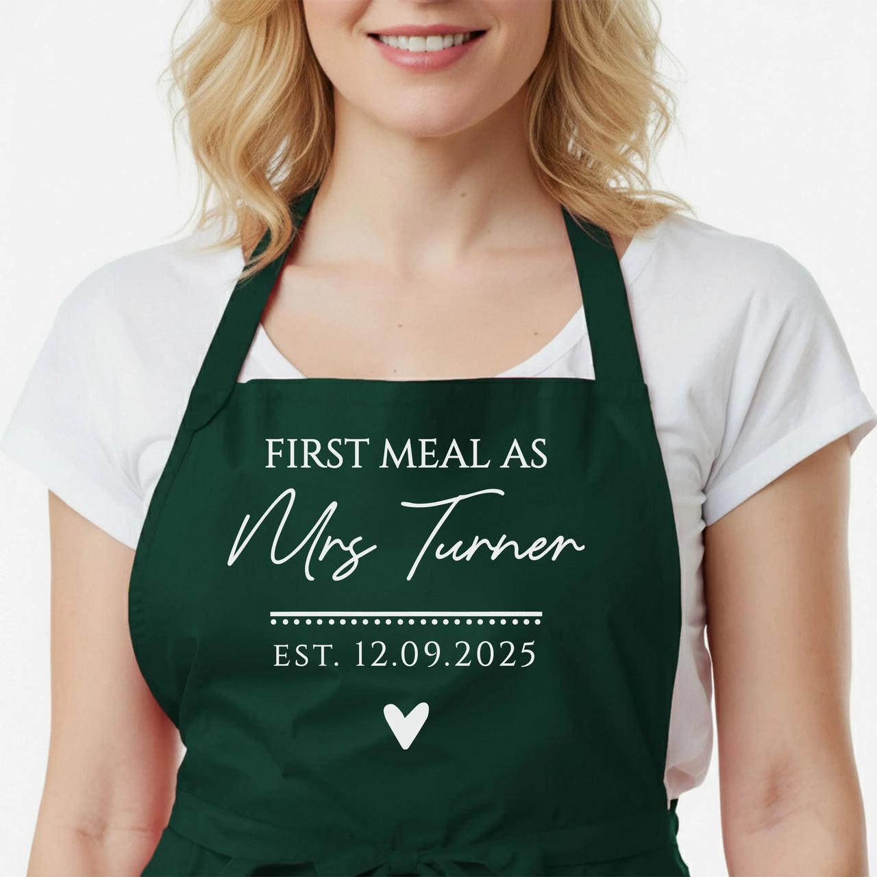 Personalized Wedding Apron – Custom Name, Adjustable Cotton & Durable Polyester Blend