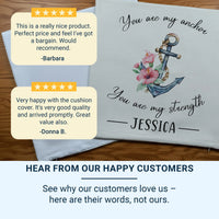 Personalised Anchor Cushion – Nautical Themed Cushion With Custom Name Pillow