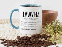 Lawyer Definition Mug – Funny Solicitor Coffee Cup | Barrister Office Humour Gift