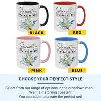 Science Teacher Mug – Chemistry Teacher Gift with Periodic Table Design & Botanicals