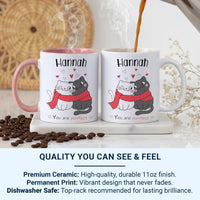 You Are Purrfect Mug _ Personalised Cat Lover Gift with Name and Hearts