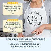 Personalised Wedding Apron – Custom Bride and Groom Gift with Adjustable Neck Strap