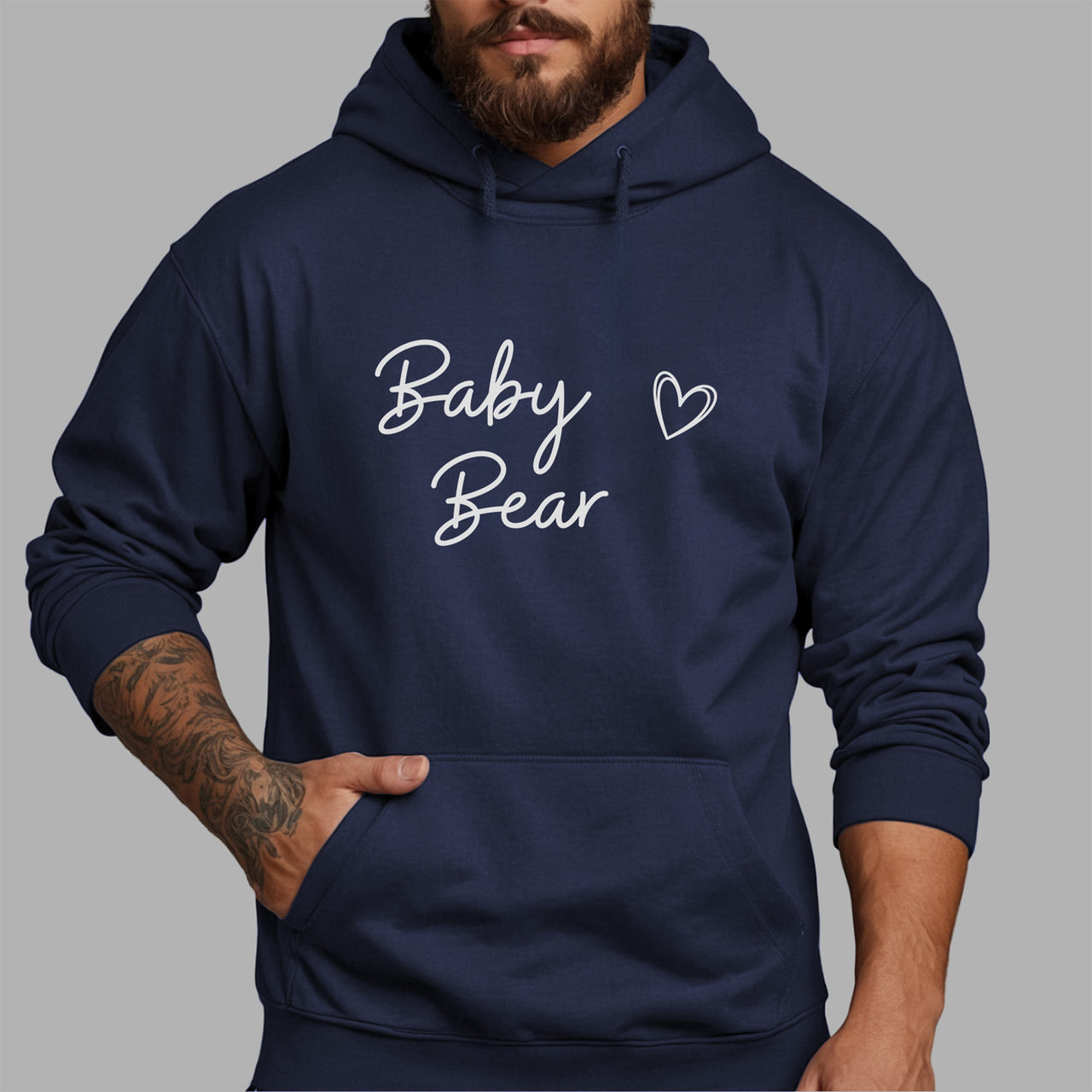 Baby Bear Iron-On Transfer shown on a hoodie