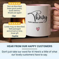 30th Birthday Mug – Personalised Name “Thirty Happy Birthday” Gift with Heart Design – Milestone Keepsake