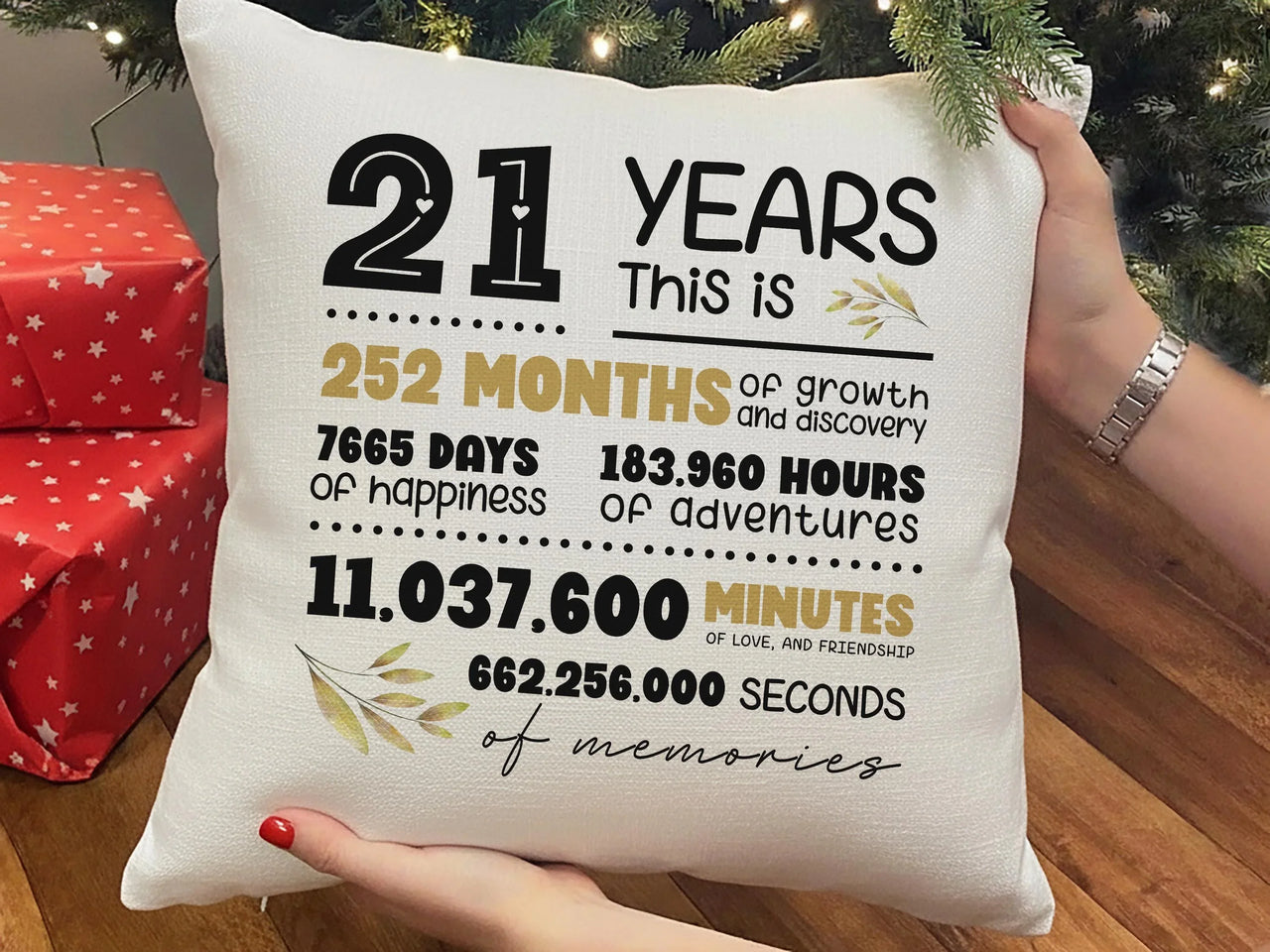 21st Anniversary Cushion – Personalised Anniversary Pillow | Milestone Gift
