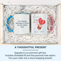 Personalised Couple Mug – Romantic Anniversary Gift with Teddy Bears Heart Balloon Design