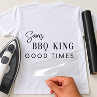 BBQ King Iron-On Transfer - Personalised Name & Crown Design
