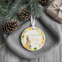 Easter Bunny Ornament 2026 - Colourful Egg Keepsake with Name for Spring Tree
