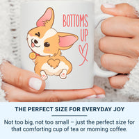 Corgi Mug – Funny Dog Lover Gift With Heart Butt Pup Illustration – Ceramic Coffee Cup