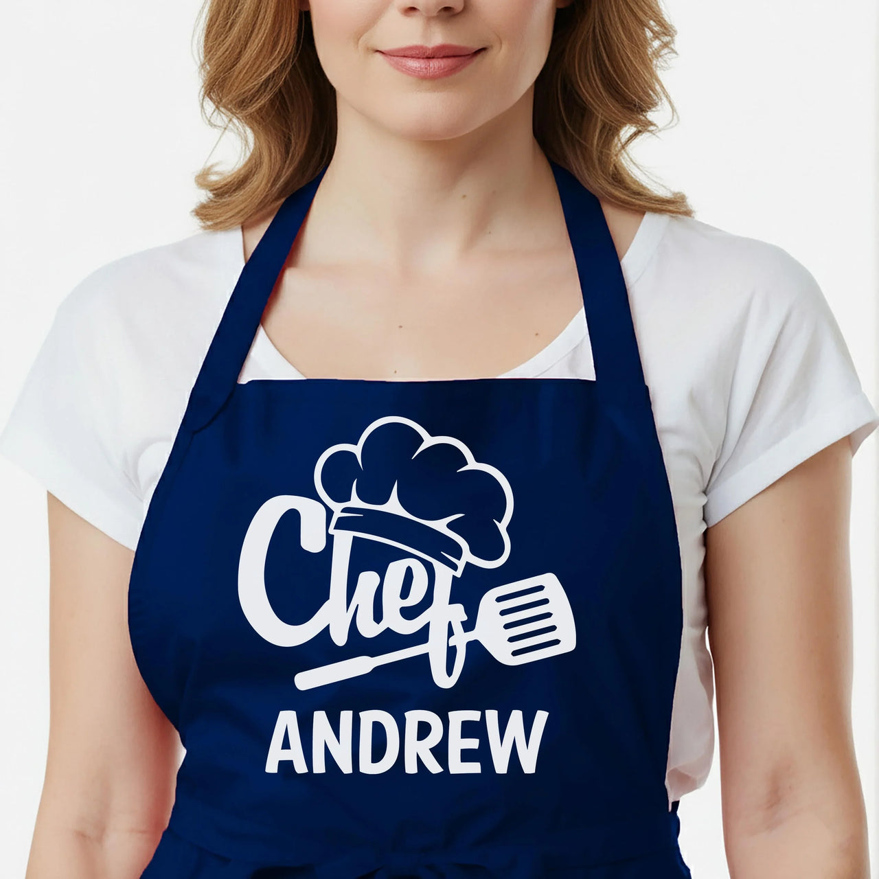 Personalized Kitchen Apron - Custom Chef Apron With Adjustable Neck Strap & Glitter Design