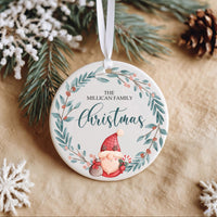 Personalised Christmas Family Ornament - Gonk Xmas Bauble - Gnome Ceramic Decoration - Family Gift - Christmas Present