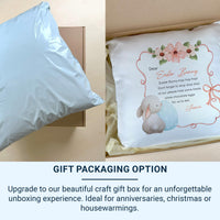 Personalised Easter Bunny Letter Cushion with Flowers - Cute Spring Poem Keepsake for Kids