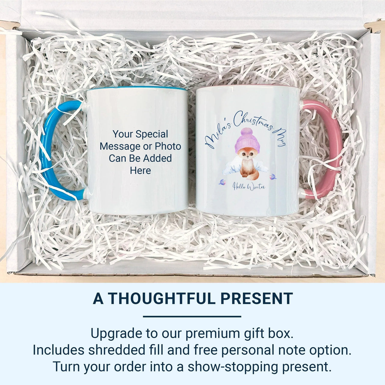 Personalised Christmas Mug – Kids Winter Holiday Mug with Hello Winter Design