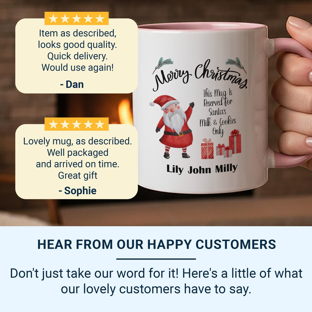 Santa’s Milk and Cookies Personalised Family Mug – Merry Christmas Reserved Cup for Christmas Eve Tradition and Morning Magic