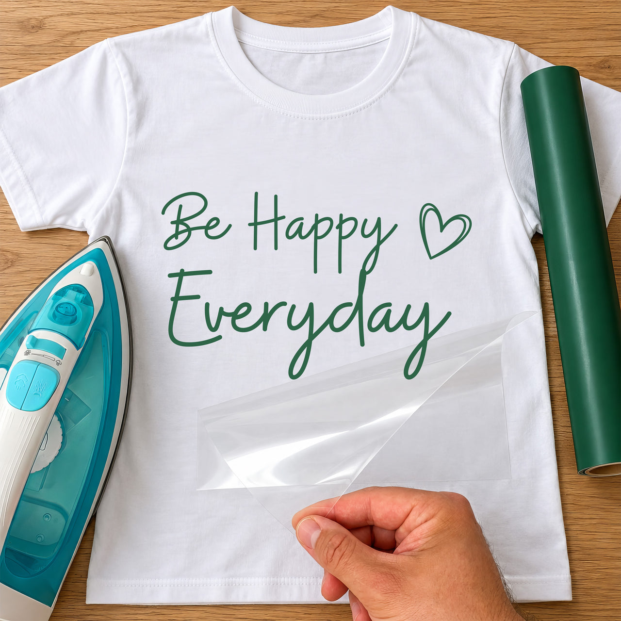 Be Happy Everyday Iron-On Transfer - Thumbs Up Slogan Design