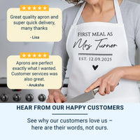 Personalized Wedding Apron – Custom Name, Adjustable Cotton & Durable Polyester Blend