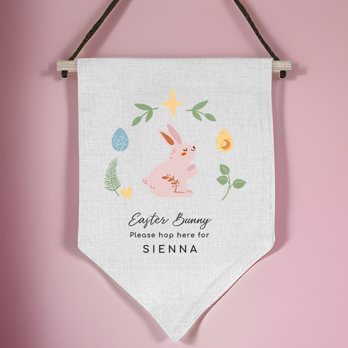 Bespoke Easter Bunny Banner - Personalised Nursery Decor - First Easter - DENMARY