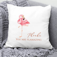 Thumbnail for Bespoke Flamingo Pillow - Birthday - Christmas - Child - Friend - Pink & Plush - DENMARY