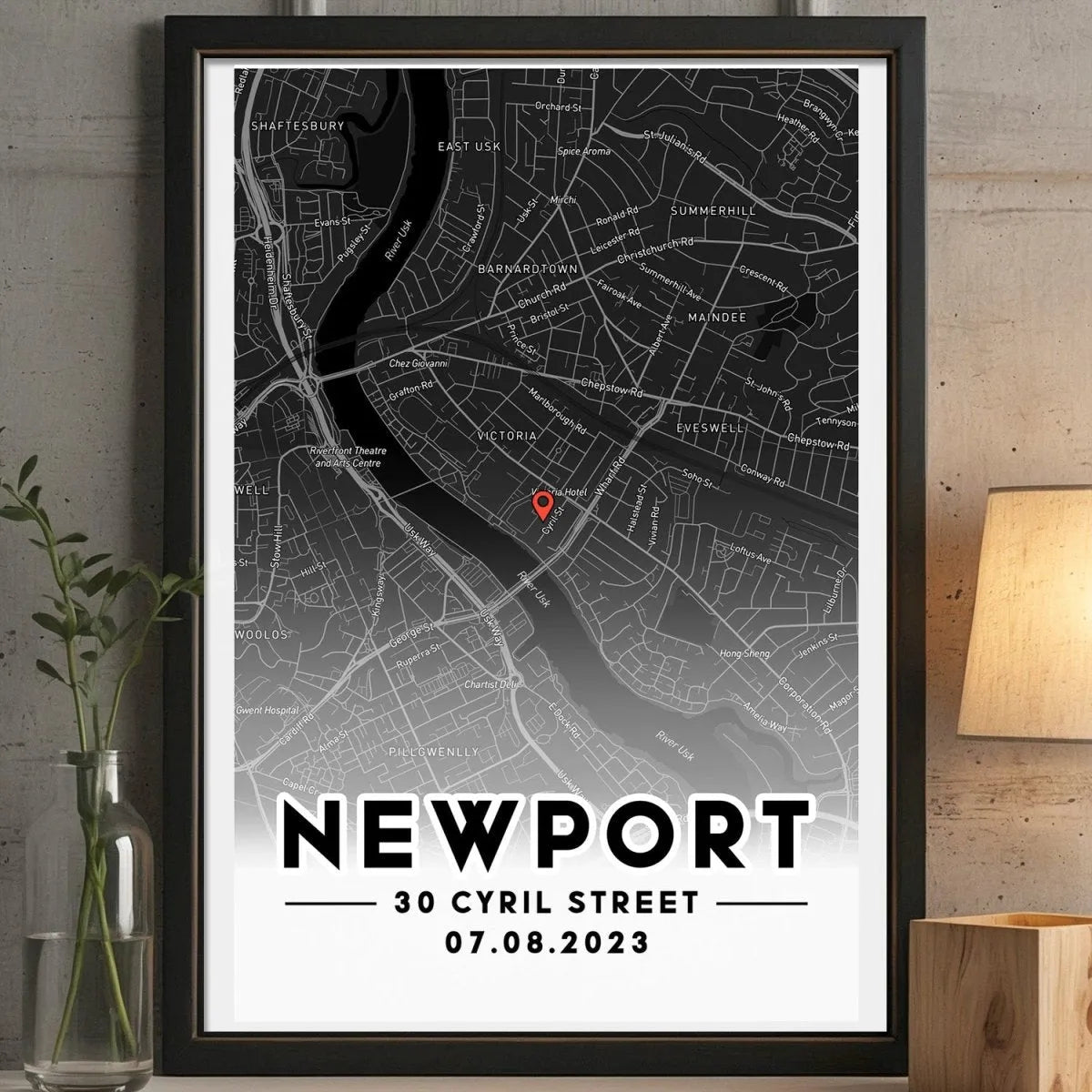 Bespoke Location Map Artwork - Anniversary & Housewarming - Unique Gift Idea - DENMARY