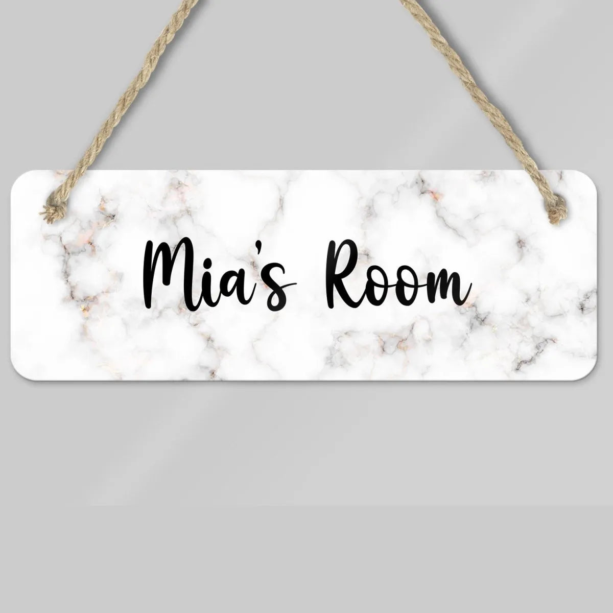 Bespoke Marble-Effect Bedroom Plaque - Handcrafted Home Accessory - Unique Gift Idea - DENMARY