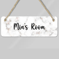 Thumbnail for Bespoke Marble-Effect Bedroom Plaque - Handcrafted Home Accessory - Unique Gift Idea - DENMARY