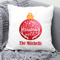 Thumbnail for Bespoke Xmas Cushion Cover - Festive Family Gift Bauble Motif - DENMARY