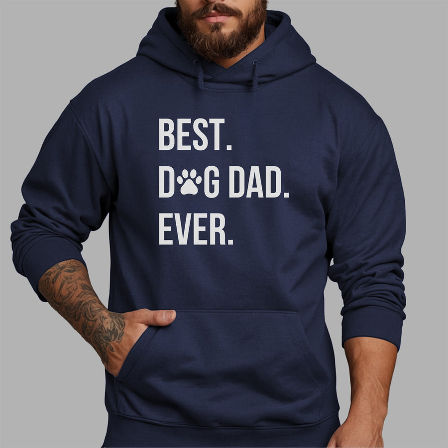 Best Dog Dad Ever Iron-On Transfer - Paw Print Slogan Design - photo of the finished product