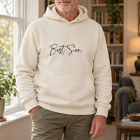 Best Son Iron-On Transfer - Family Tee HTV Design, shown on a natural hoodie