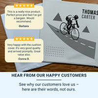 Personalised Cycling Cushion - Custom Name Cushion | Sport Lover Gift Bike Pillow