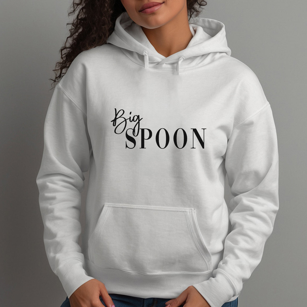 Big Spoon Iron-On Transfer shown on a hoodie