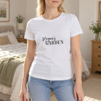 Garden Name Iron-On Transfer - Personalised Name Design, shown on a white t-shirt