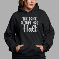 Bride Future Mrs Iron-On Transfer shown on a hoodie