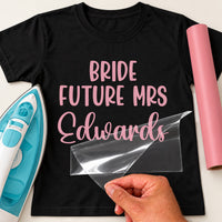 Mockup: black tee with pink 