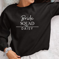 Bride Squad Iron-On Transfer - Personalised Hen Party Design shown on a sweatshirt
