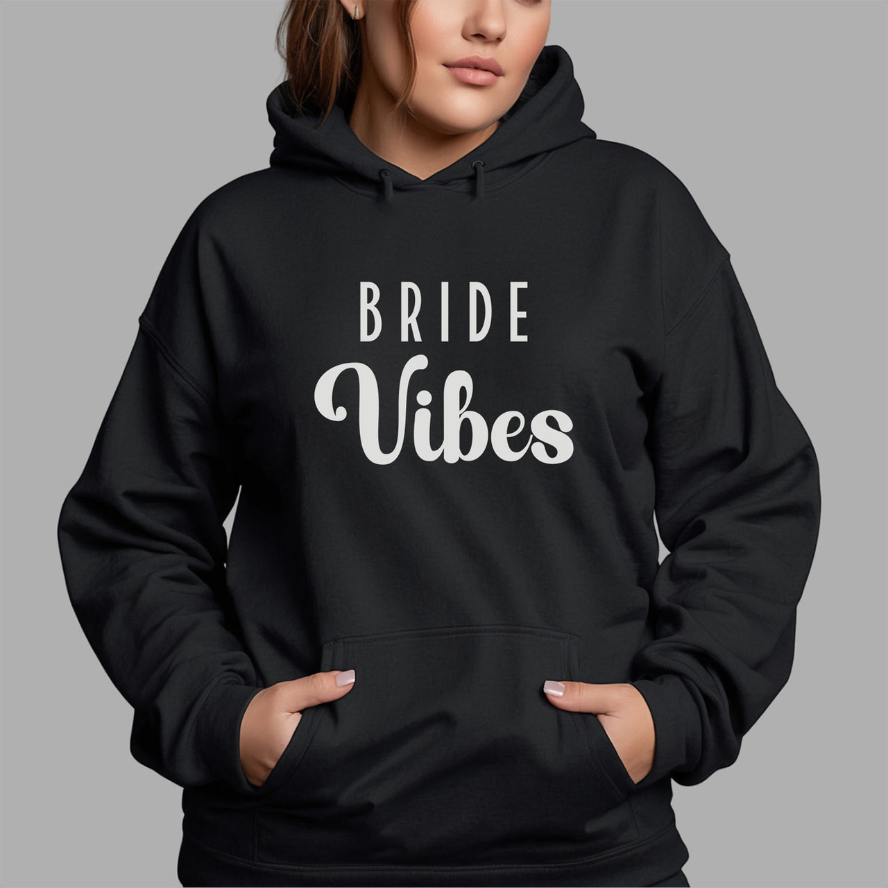 Bride Vibes Iron-On Transfer shown on a hoodie