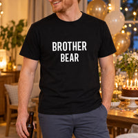 Brother Bear Iron-On Transfer, shown on a black t-shirt